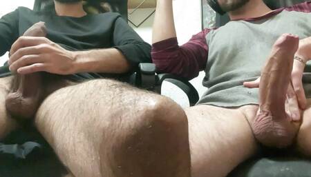 watching porn with my friend and jerking off