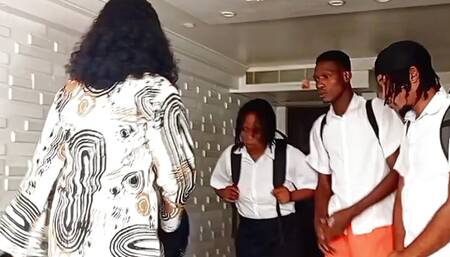 Principal invited student home to help with chores but they fucked threesome