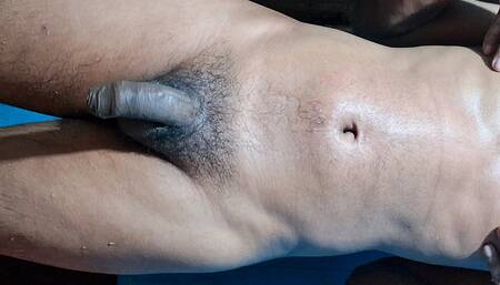 Horny boy records himself while bathing