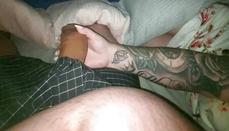 Stranger handjob stepson 9 inch of dick on his birthday day