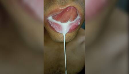 Cum in my mouth, play with your cum, and swallow it, sexy, femboy, trans, gay naughty, tongue, sloopy, six pack, fitness teen