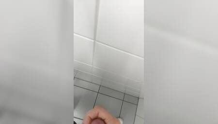 Cumshot in the wall slow motion