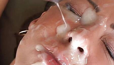 black gangbang with facial cumshot