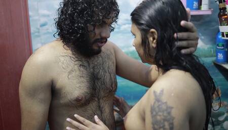 Step Sister Bath and Sex with Step Brother Part 2, Vaishnavy and Sharun Raj Hot Bath Romance, Mallu Couple Hot Bath Sex