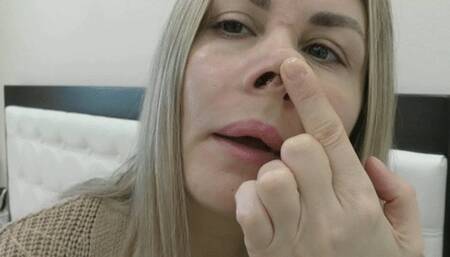 Pick it out then put it back in your nostril, then pick it out again MP4 FULL HD 1080p