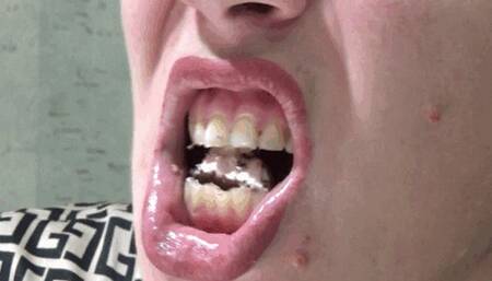 Chewing close up