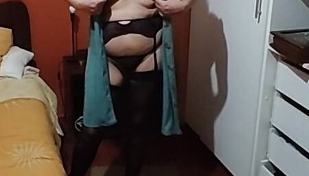 I can't take it anymore watching our maid's stepson masturbate and I start to undress
