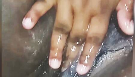 Sexy wife fingering her juicy pussy .