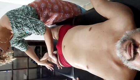 Taking off the Naive Masseuse's Clothes to Touch Her and Convince Her to Have Sex. Massage Therapist