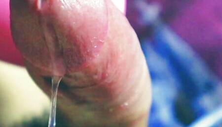 plentiful streams of lubrication from the penis after a long abstinence and strong vibration for a super erection