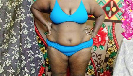Tamil stepsister shows off her newly purchased bra and panties to all subscribers