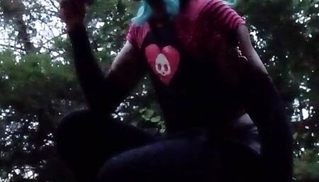 SISSY SLUT SWALLOWS DILDO IN PUBLIC