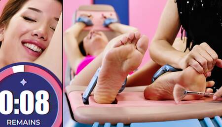 Italian Beauty Layla Extreme SFW Tickling Challenge - Girl Giggles and Gets Her Feet Tickled by Talia Mint