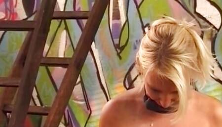 Top-class German blonde dominated by a horny biker