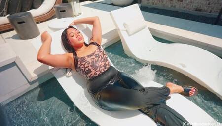 Tina Gets Wet in the Shower Wearing Pants and a Sparkly Top