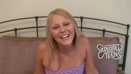 Blonde 18 yr old newbie with a super TIGHT pink pussy