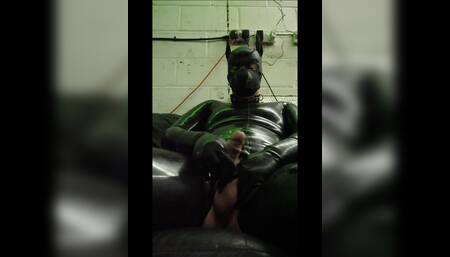 Rubber Pup Jacks off Big Load