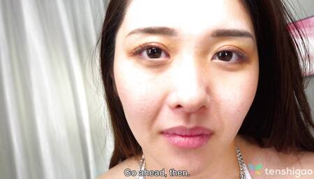 Brunette Japanese babe Mio Yoshikawa  on the bed excites a man for sex.