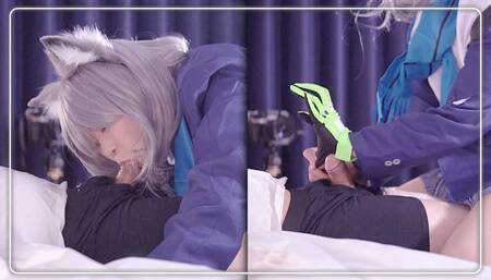 Blue Archive Shiroko Cosplayer Blowjob Cowgirl, Asian Hentai Shemale Cosplay 5