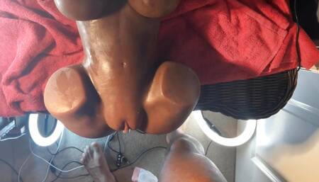 BBC humping sex doll leads to moaning cumshot