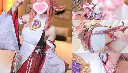 GenshinImpact Yae Miko  Big tits Cosplayer femdom sex