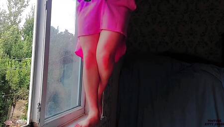 Hot Dress Big Ass Booty Ladyboy Crossdresser Sissy Solo Shemale Trans Model Big Butt Cute Legs Blonde