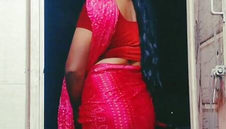 Hot sissy boy beautiful look in pink saree