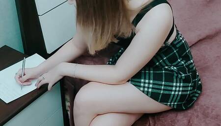 Santa Claus fulfilled the wish of sweet girl mistress and gave her a cunt-licker slave as a gift!
