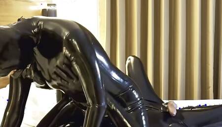 Latex sex wrestling T1, suck and lick - Alex Latex
