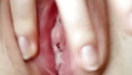 closeup I put my fingers in my tight pussy while cumming in my panties