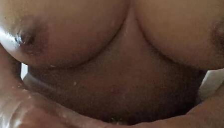Handjob from big tits