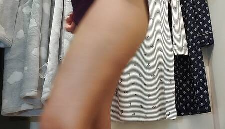 Sexy brunette tries on tights, hairy pussy, big ass, big tits. Amateur wife hairy pussy, big tits, big nipples, big ass.