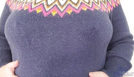 Sweater Weather - Katy Churchill big boobs tit play breast tease