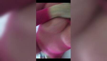Showing off My Tits and Cunt in Pink Body Stocking