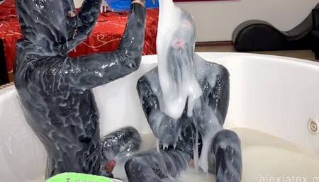 Playing in Cum with Gloomy Babe, Part 2 - Alex Latex