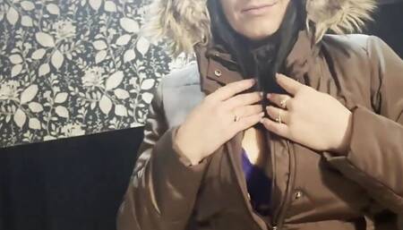 Preview- Milfycalla- a Lot of Cum on Brown Fur Hooded Puffer Jacket 172