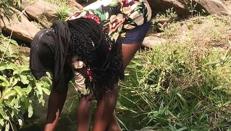 Outdoor sex by the river bank