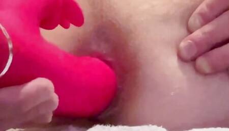 Found my wife's vibrator so fucked my ass with it