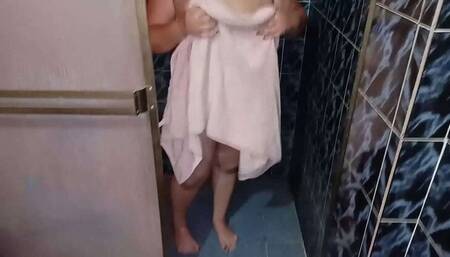 Stepmom Catches Me Spying, Ends Up Sucking My Cock in the Bathroom