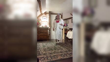 Dressed with a sexy nightgown and negligee for a night out