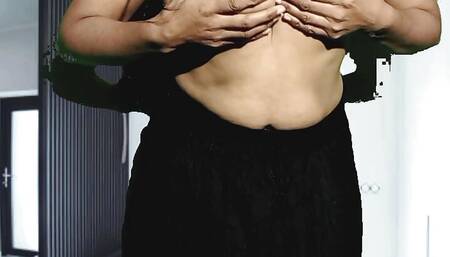 Black dress open desi Girl on front
