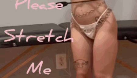 MOV Petite slender almost naked submissive girl bound n stretched AOH