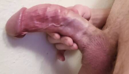 Insane explosion of charge from the young circumcised straight man.