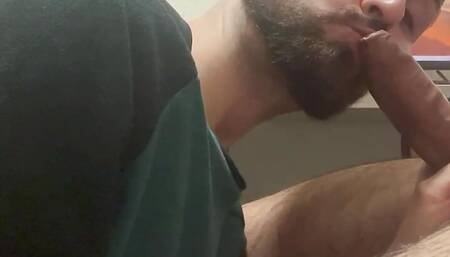 sucking my friend thick uncut cock