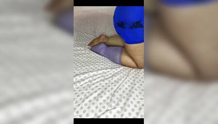 I Record My Big Ass Stepmother While She Plays in Bed in Leggings