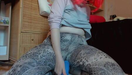 Your M.'s Bitch Pisses You on the Cock and Destroys Her Leggins