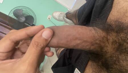 Horny cock cumming with pleasure while watching xhamster