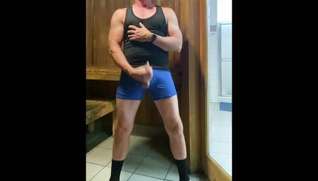 Another Sauna Cumshot From Dilf Jockdad87