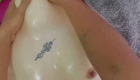 My wife's pussy is touched in massage session