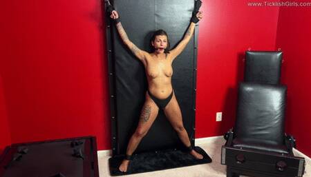Scarlett Gagged and Vibed on the Bondage Wall